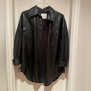 Wilfred Ganna leather shirt jacket - Size M